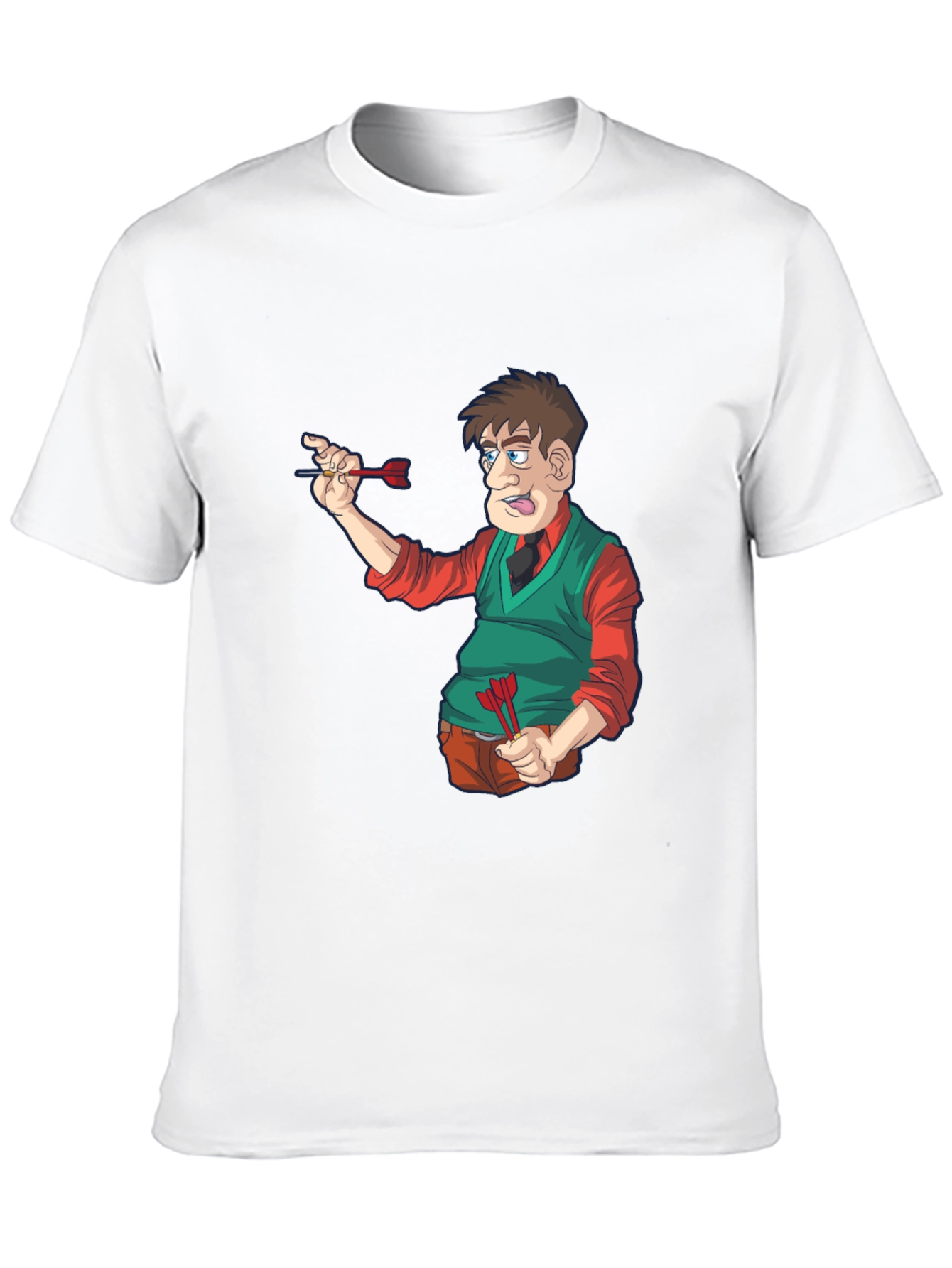 Darts Cartoon T-Shirt - Unique Graphic Tee
