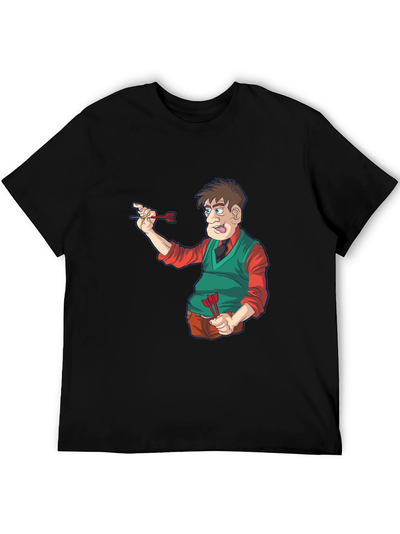 Darts Cartoon T-Shirt - Unique Graphic Tee