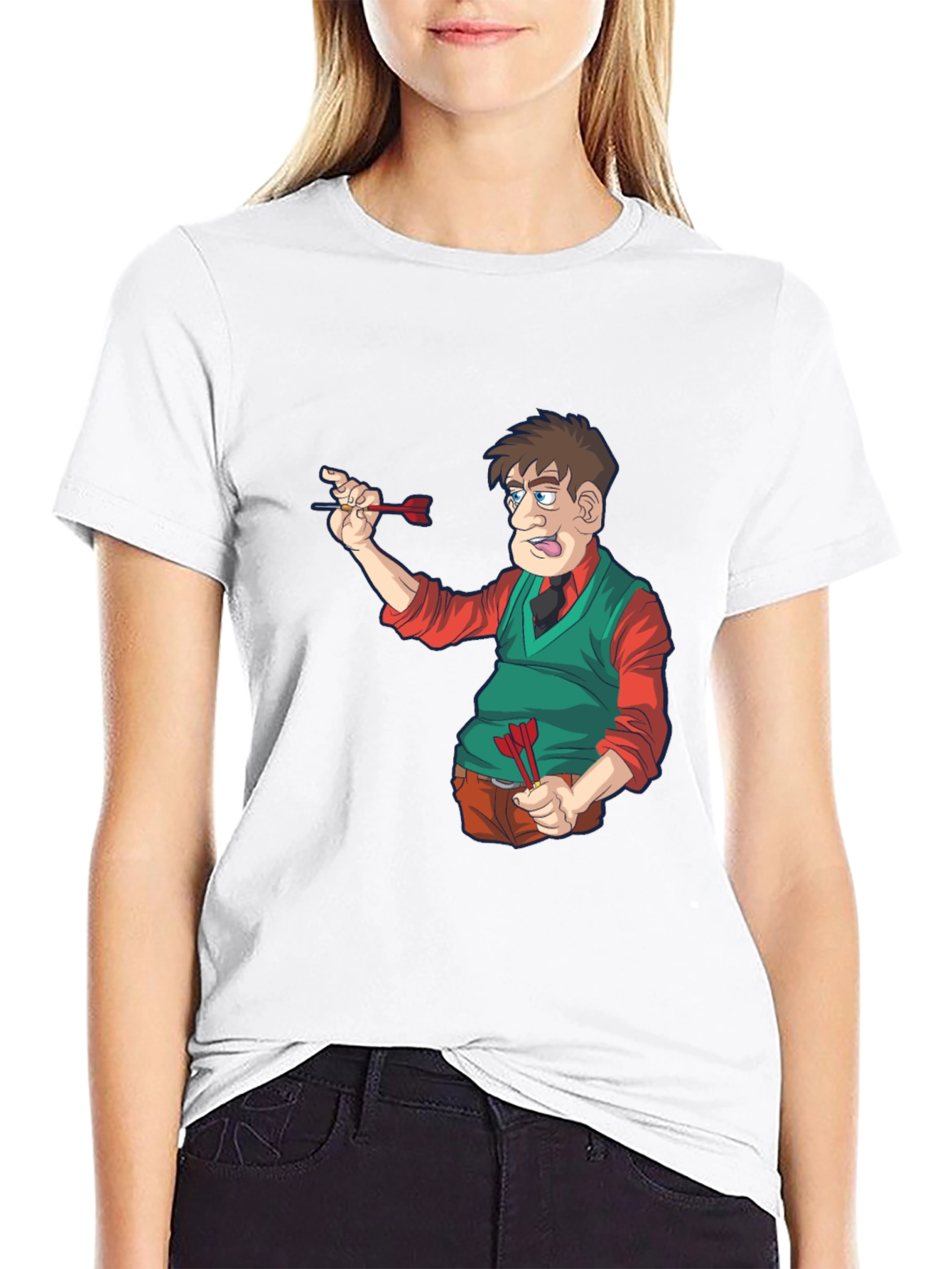Darts Cartoon T-Shirt - Unique Graphic Tee