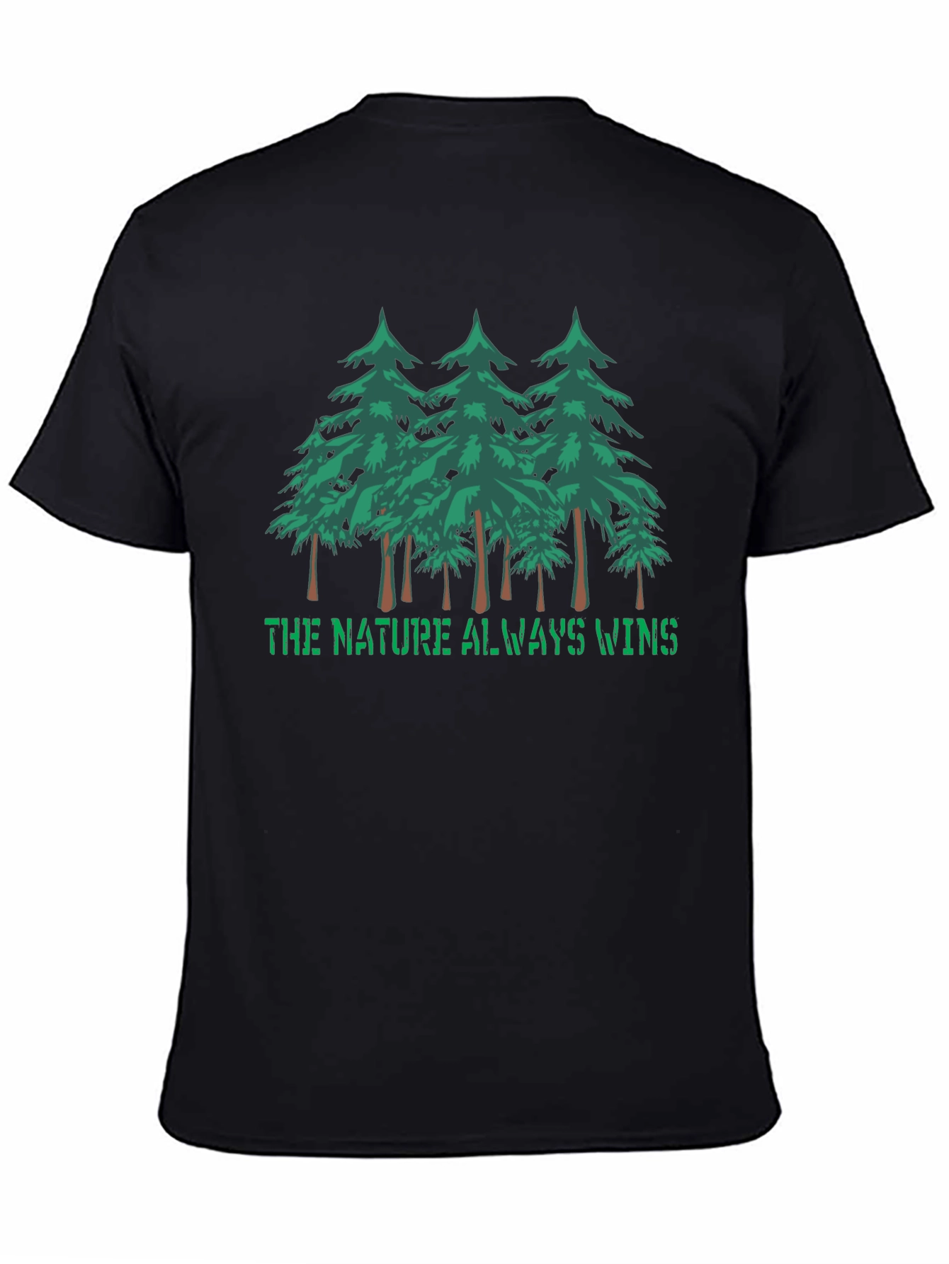 Nature Wins Black Graphic Tee