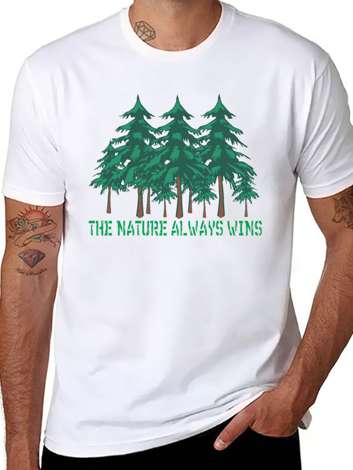 Nature Wins Black Graphic Tee
