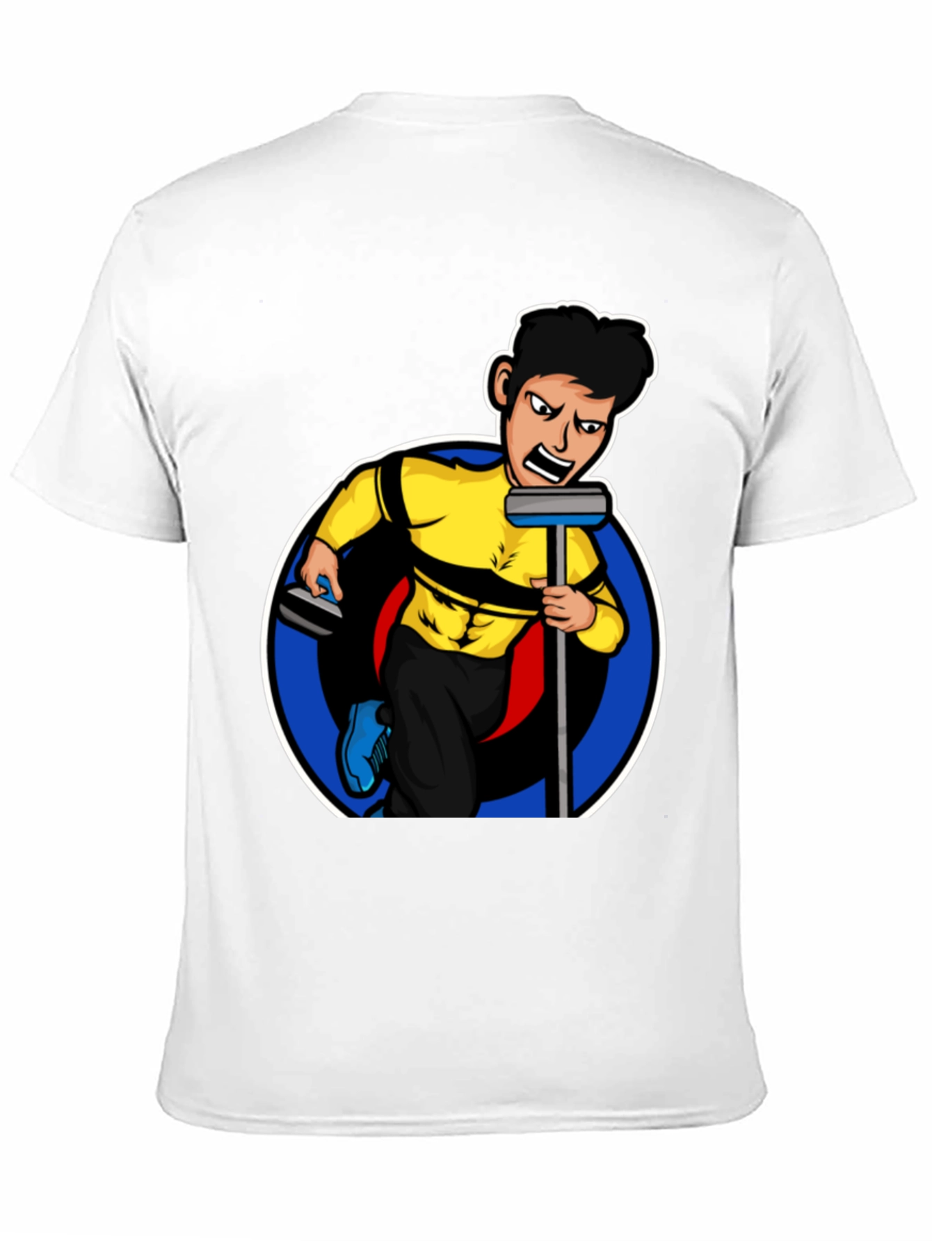 Curling Cartoon Graphic Tee - Black