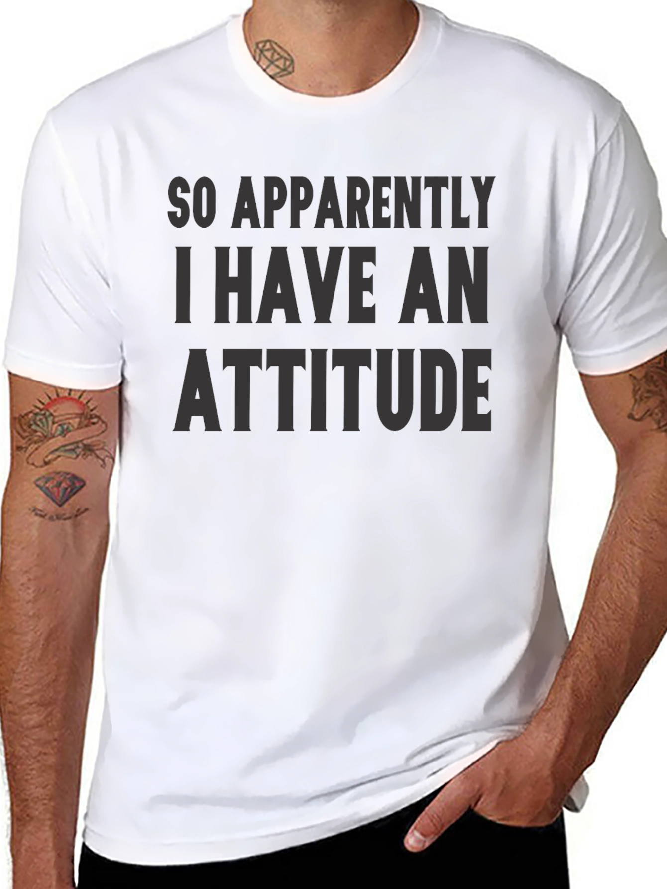 Attitude Slogan Graphic Print T-Shirt