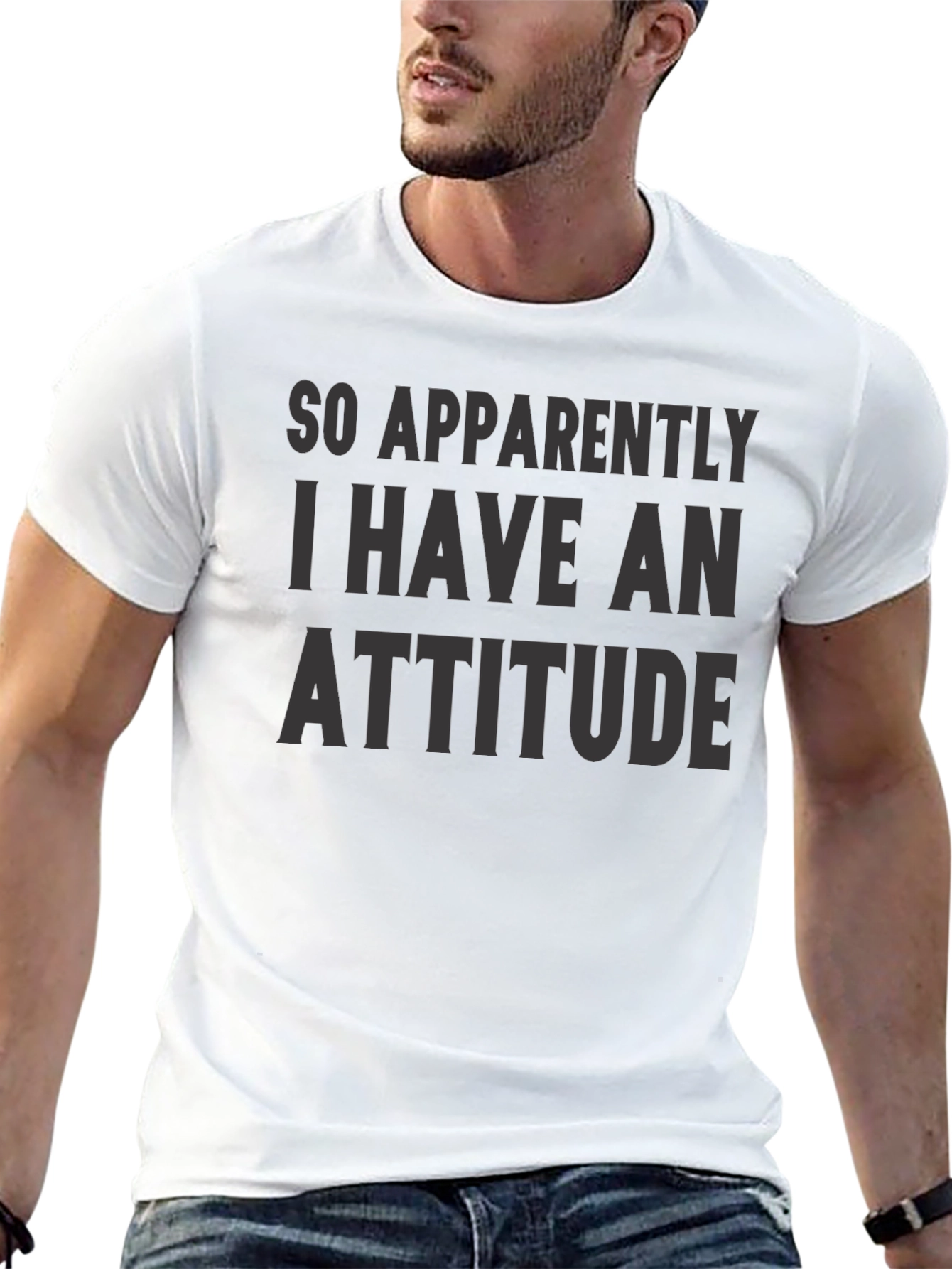 Attitude Slogan Graphic Print T-Shirt