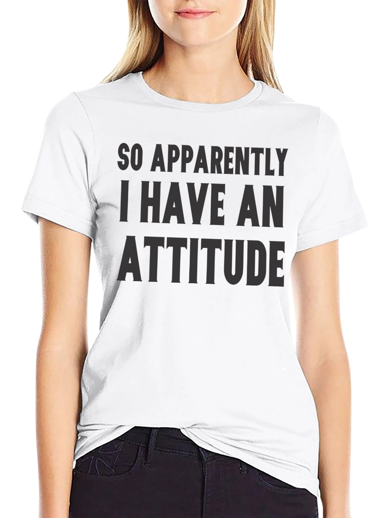 Attitude Slogan Graphic Print T-Shirt