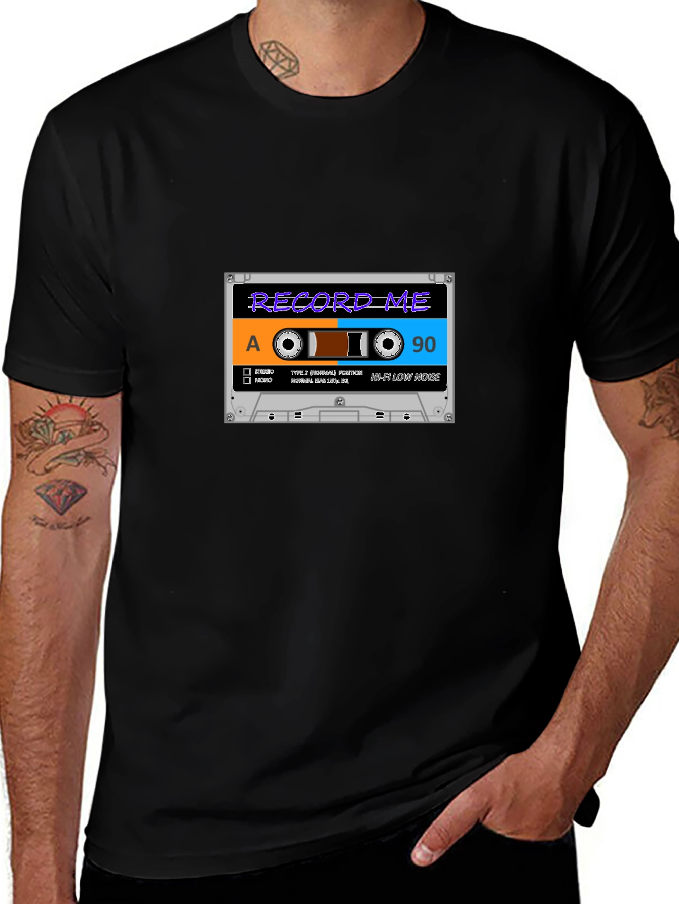 Retro Cassette Tape Graphic Black T-Shirt