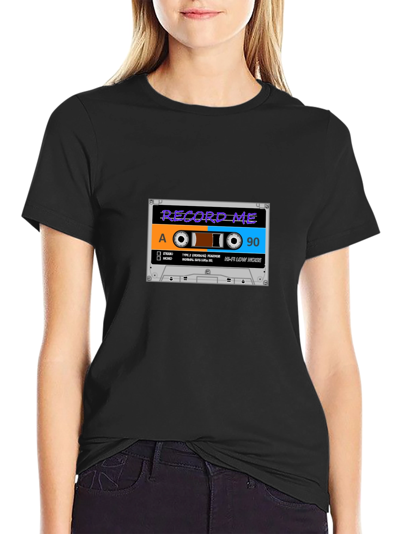 Retro Cassette Tape Graphic Black T-Shirt