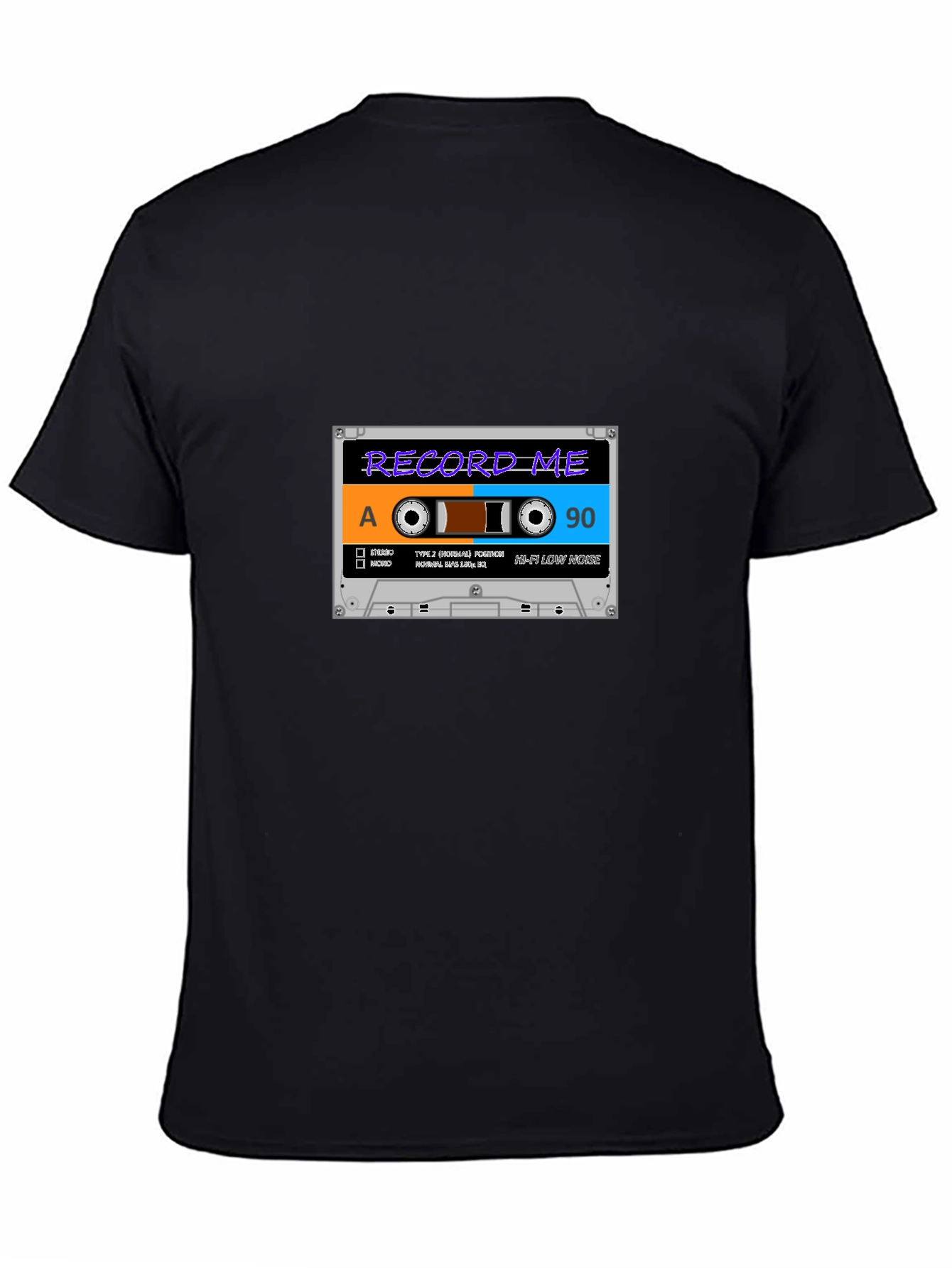Retro Cassette Tape Graphic Black T-Shirt