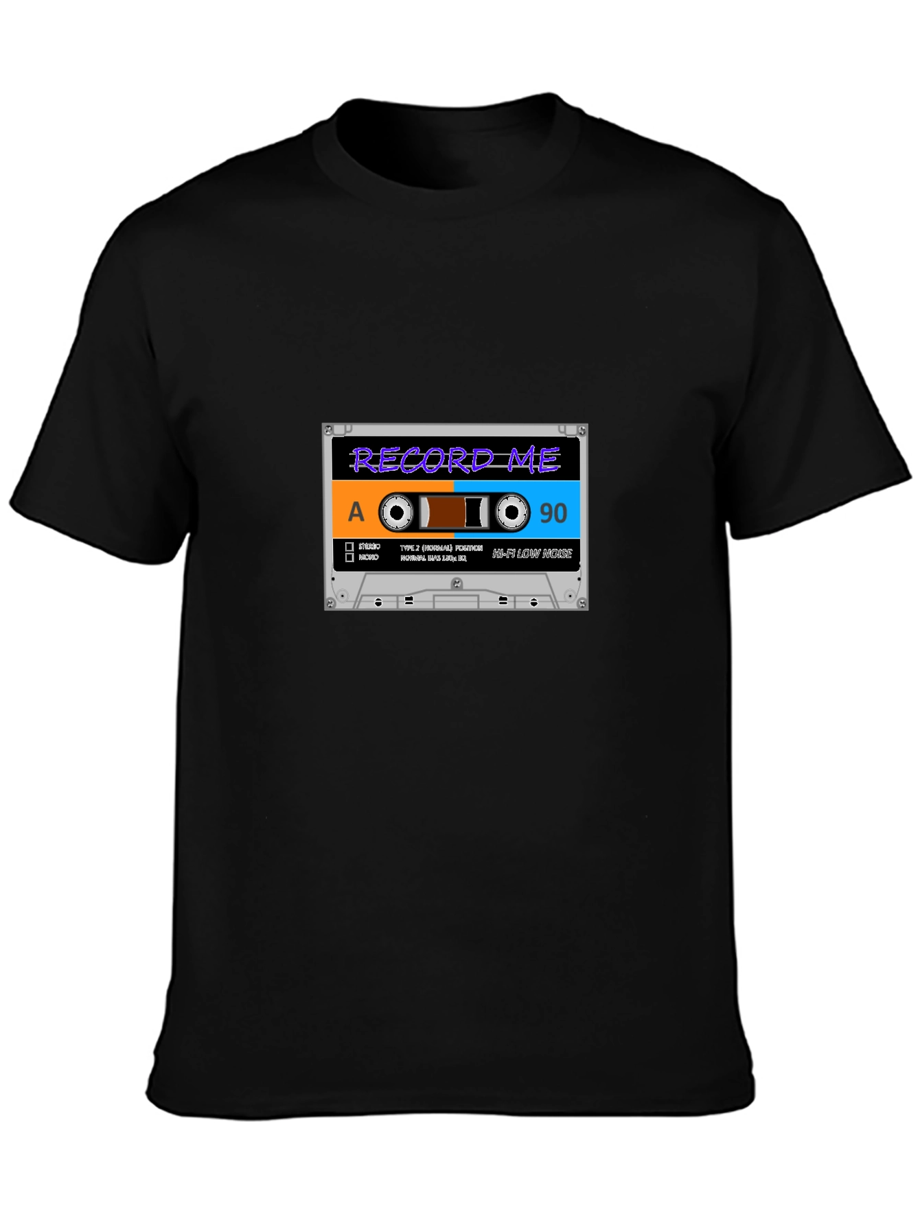 Retro Cassette Tape Graphic Black T-Shirt