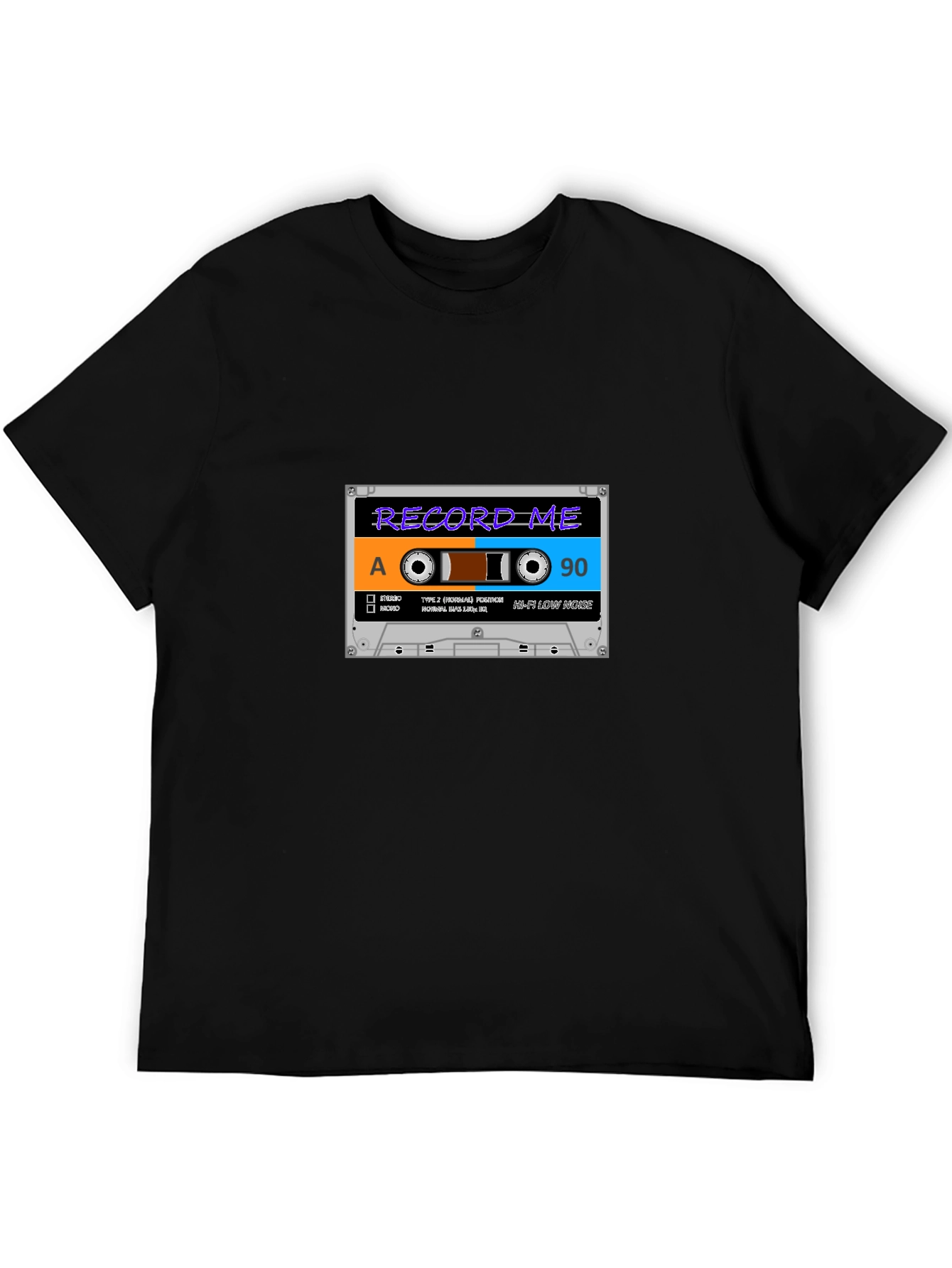 Retro Cassette Tape Graphic Black T-Shirt