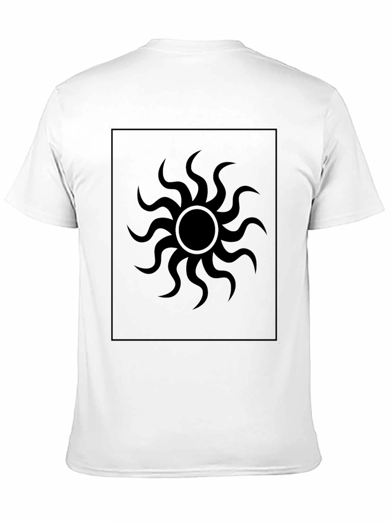 Black Graphic Tee - Sunburst Design Stylish Casual Wear