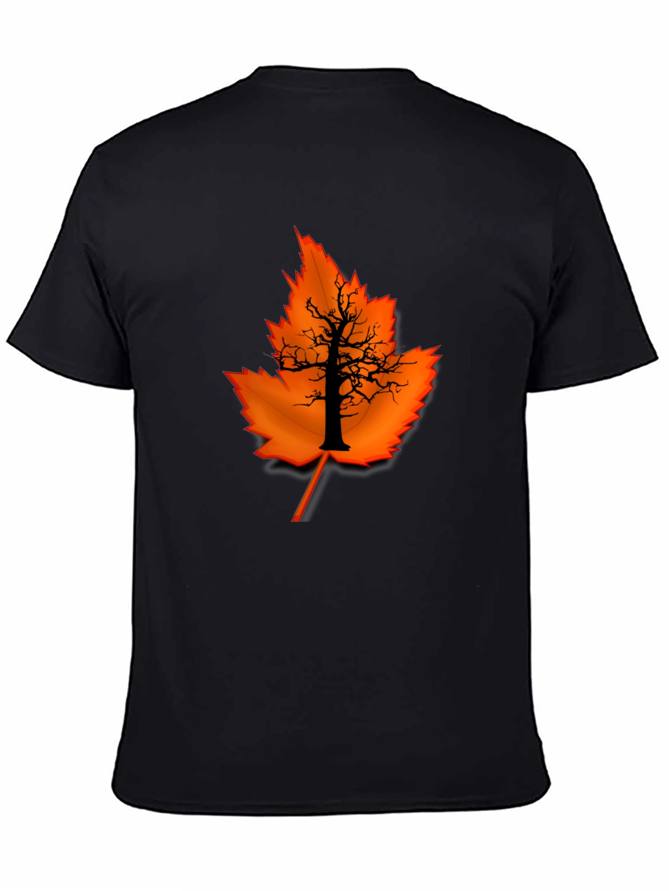 Autumn Leaf Tree Graphic Black Tee