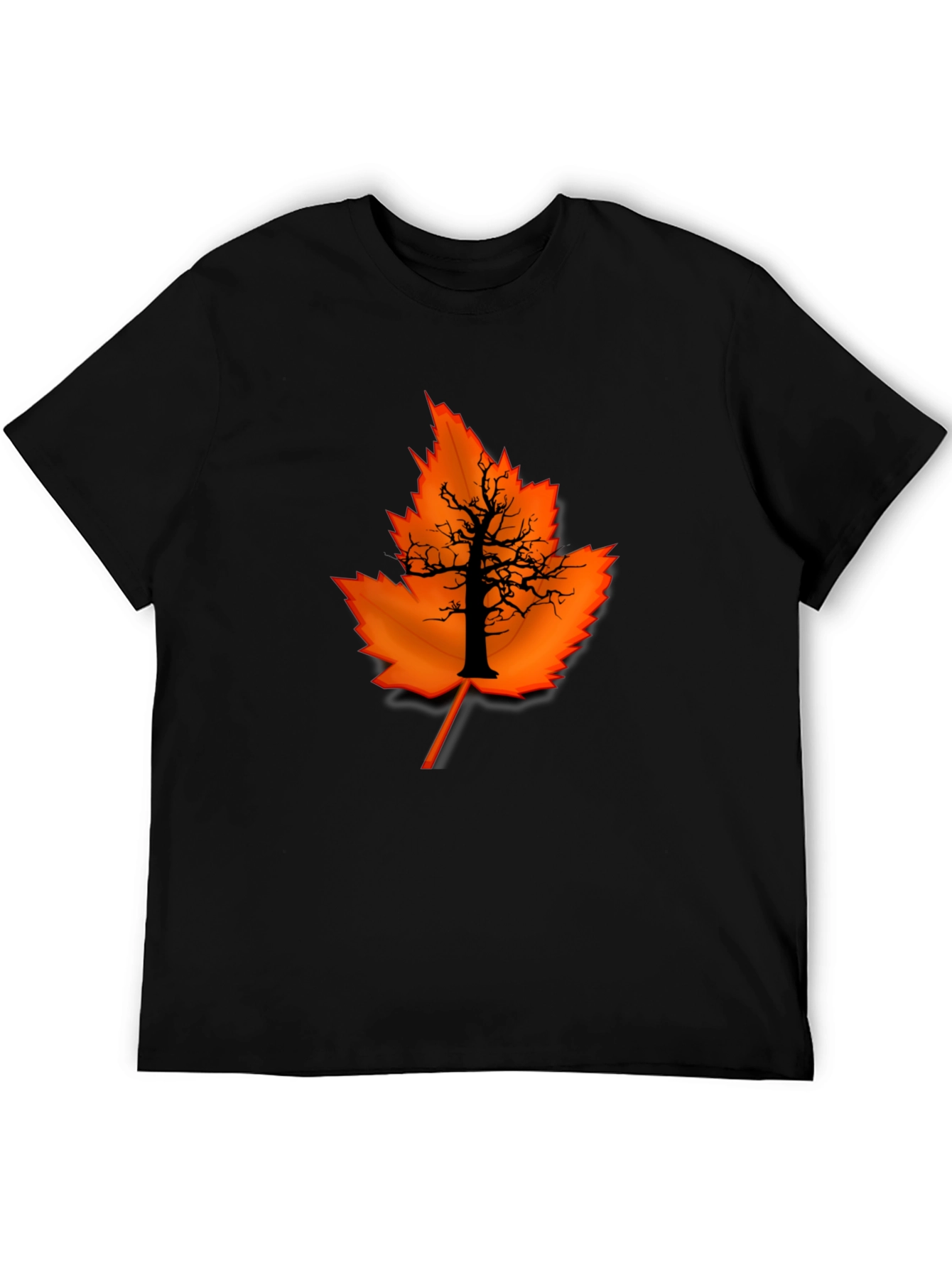 Autumn Leaf Tree Graphic Black Tee
