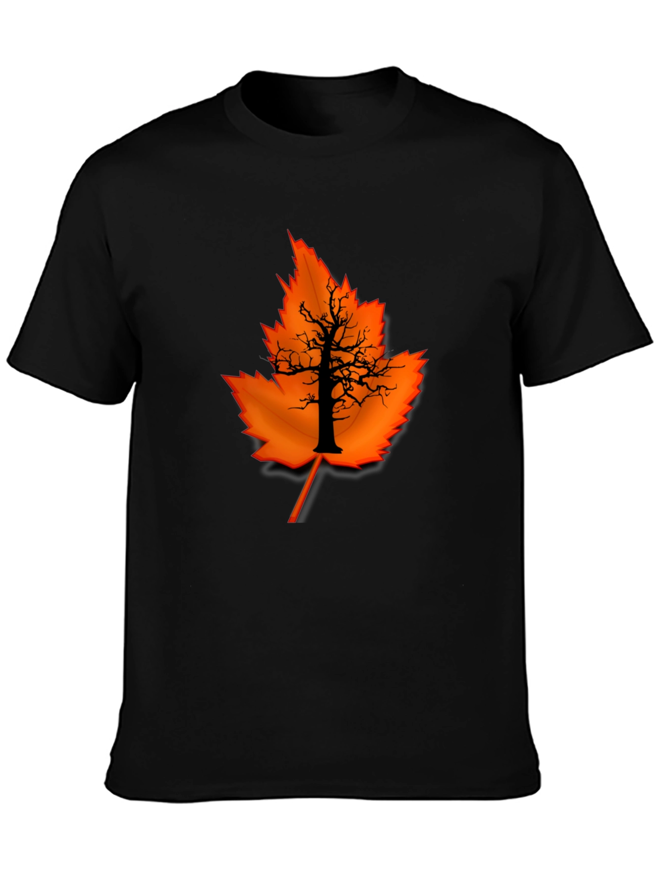 Autumn Leaf Tree Graphic Black Tee