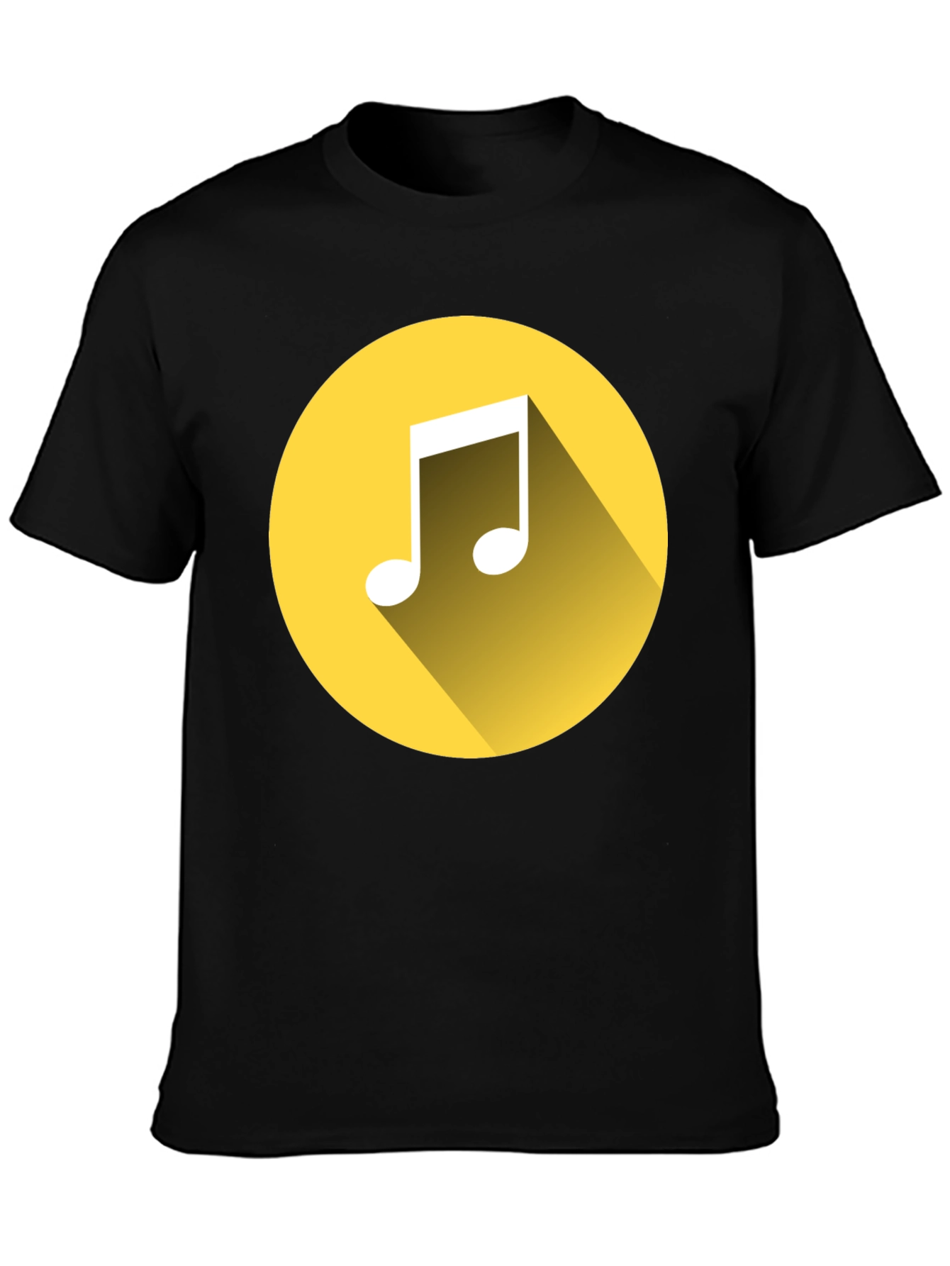 Music Note Graphic Tee - Black Cotton T-Shirt