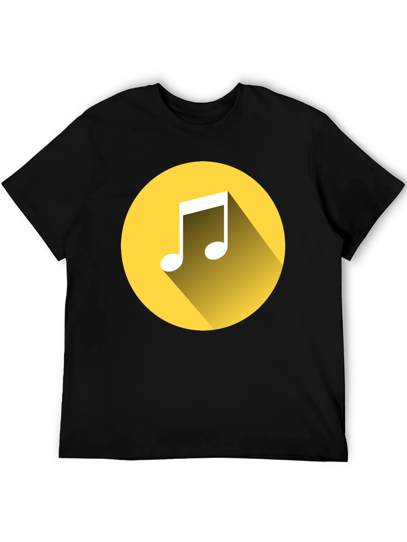 Music Note Graphic Tee - Black Cotton T-Shirt