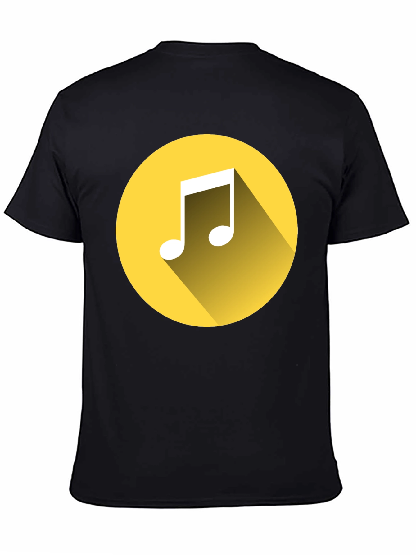 Music Note Graphic Tee - Black Cotton T-Shirt