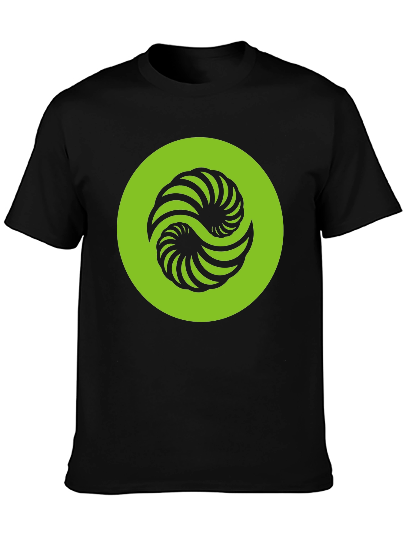 Abstract Yin Yang Graphic Tee - Black
