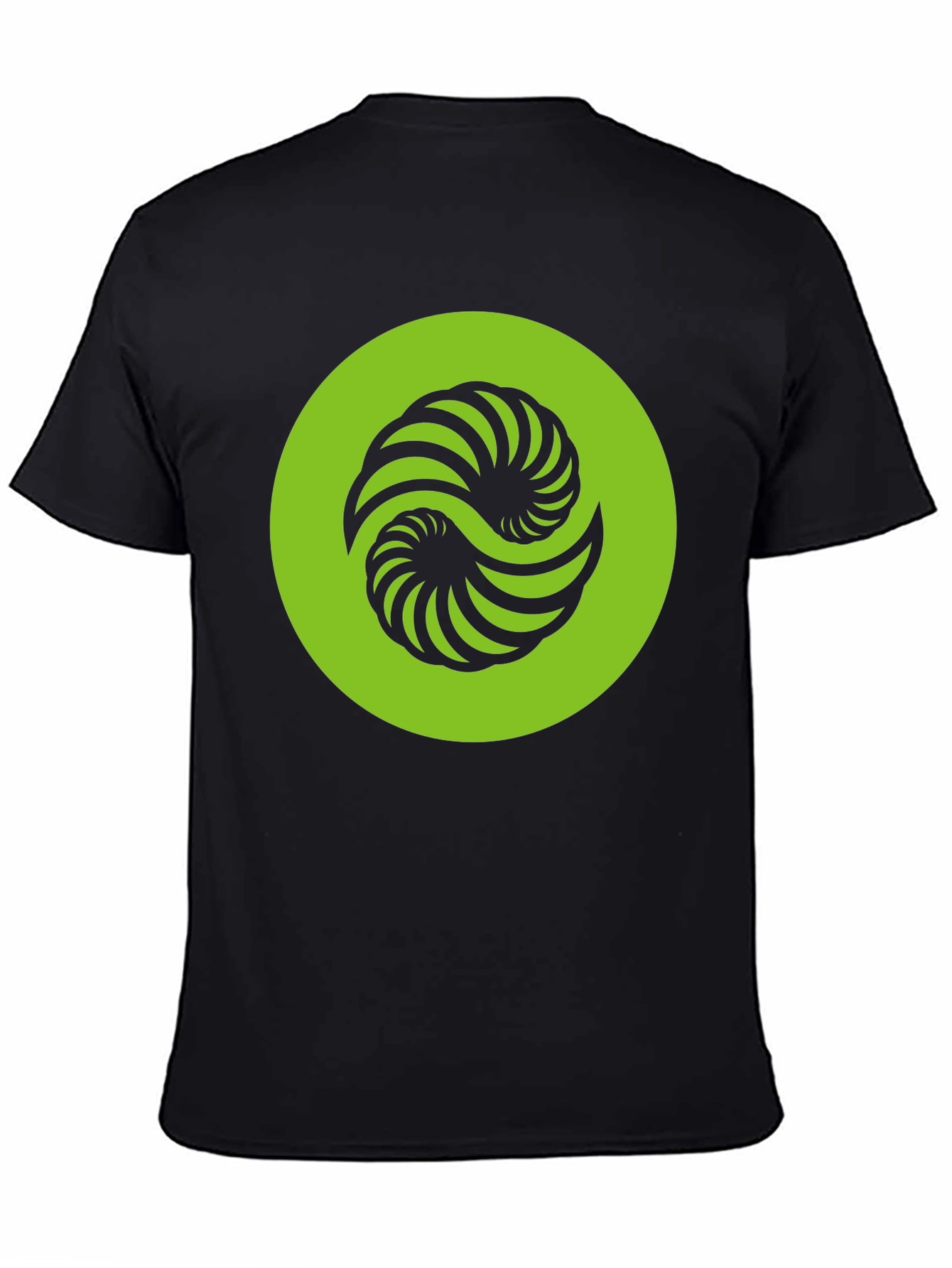 Abstract Yin Yang Graphic Tee - Black