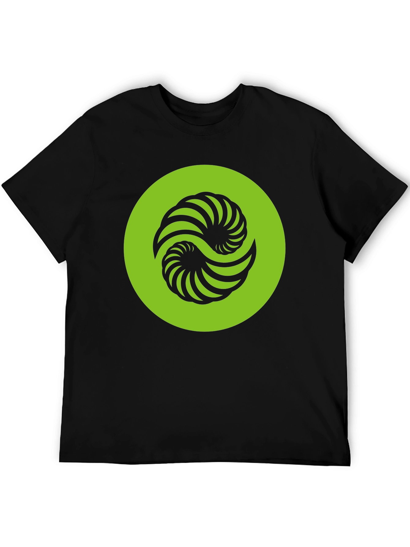 Abstract Yin Yang Graphic Tee - Black