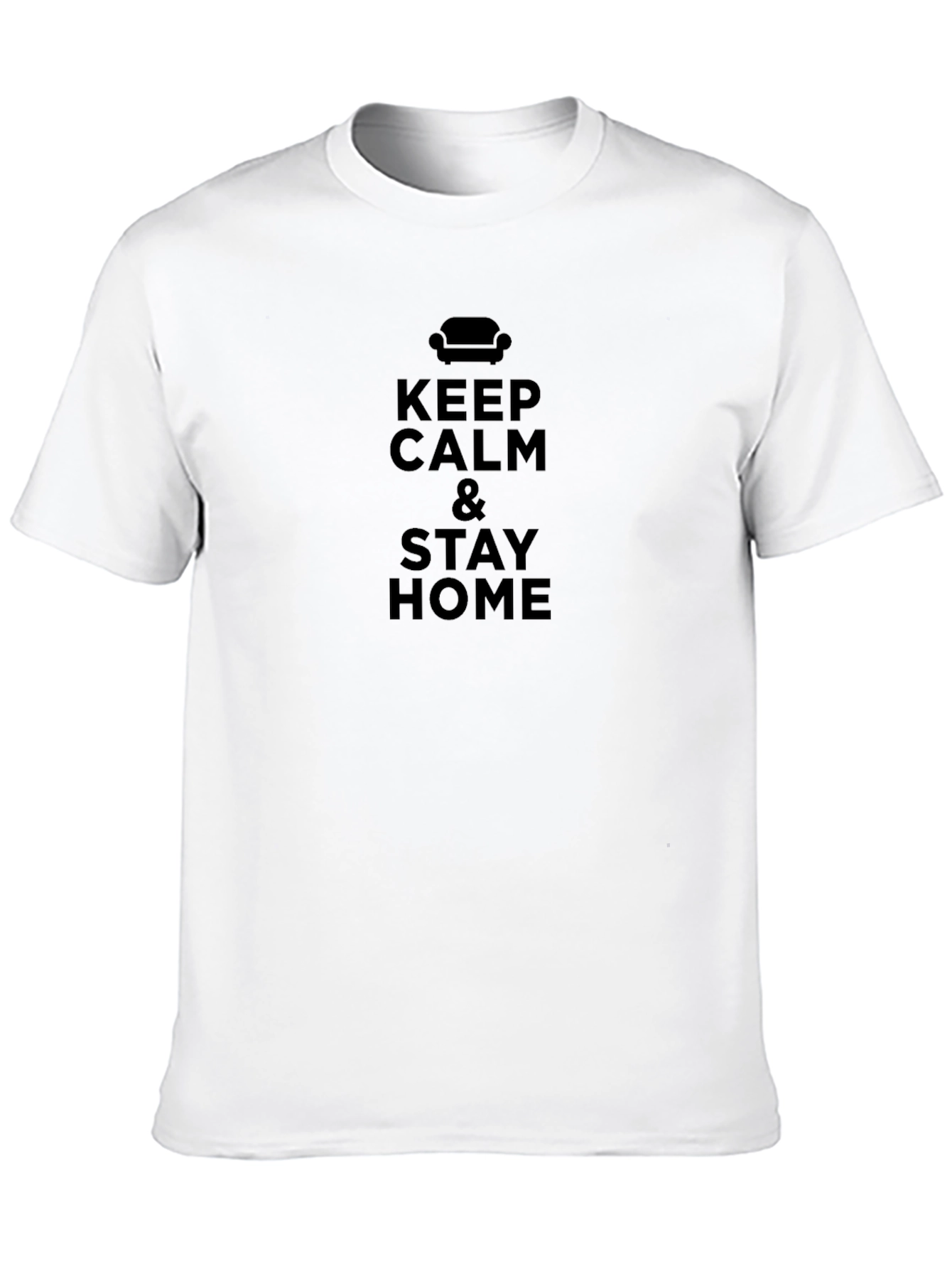 Keep Calm & Stay Home Black Graphic Tee