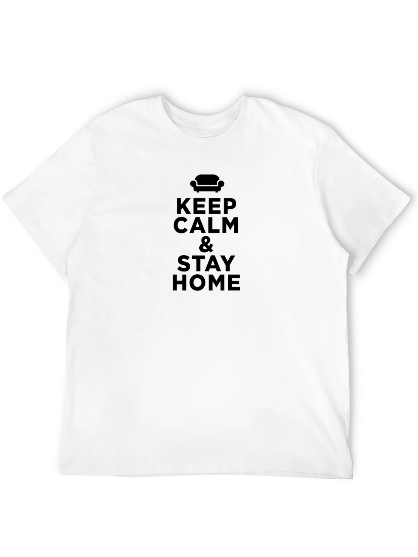 Keep Calm & Stay Home Black Graphic Tee