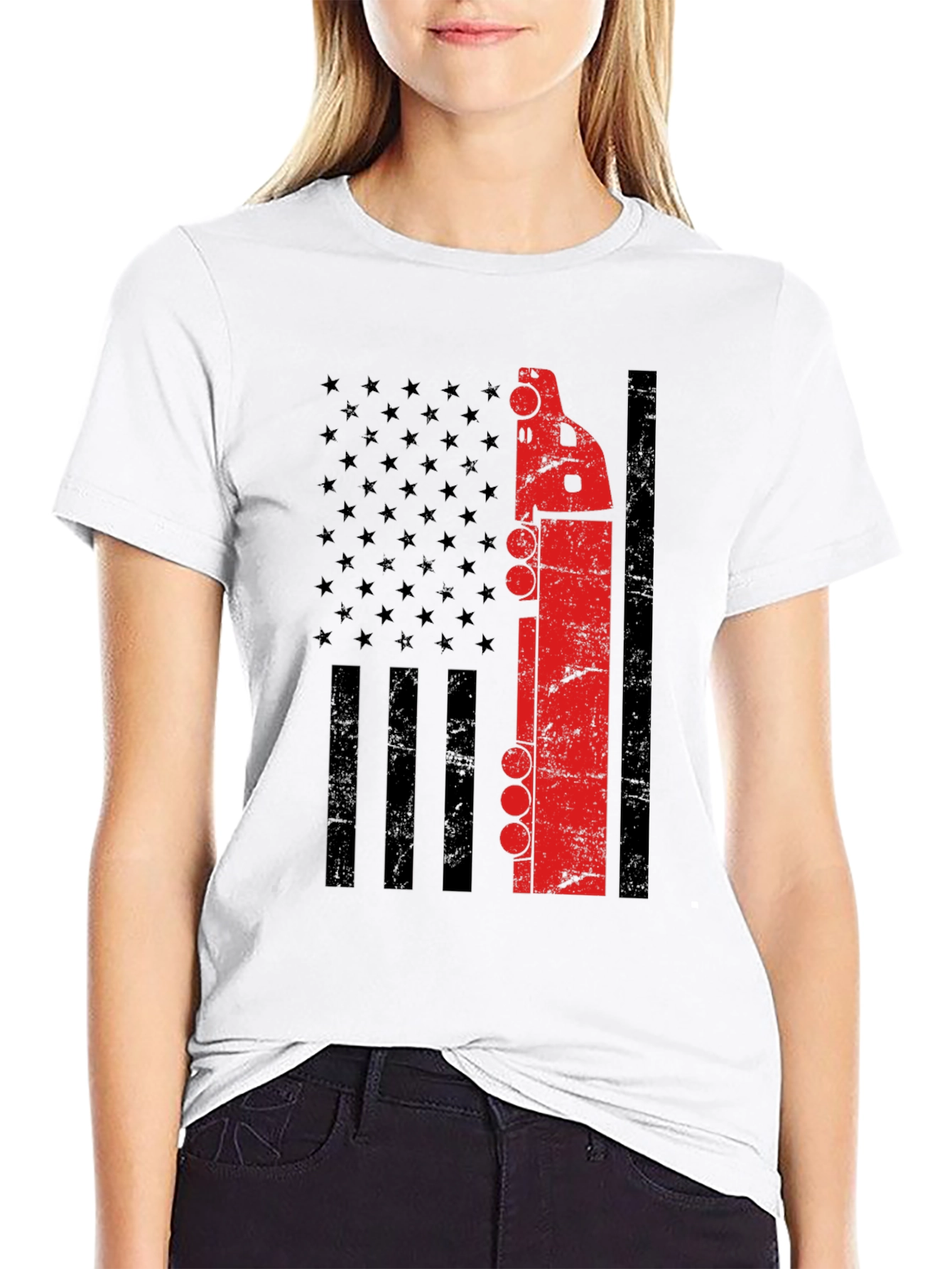 American Flag Trucker T-Shirt