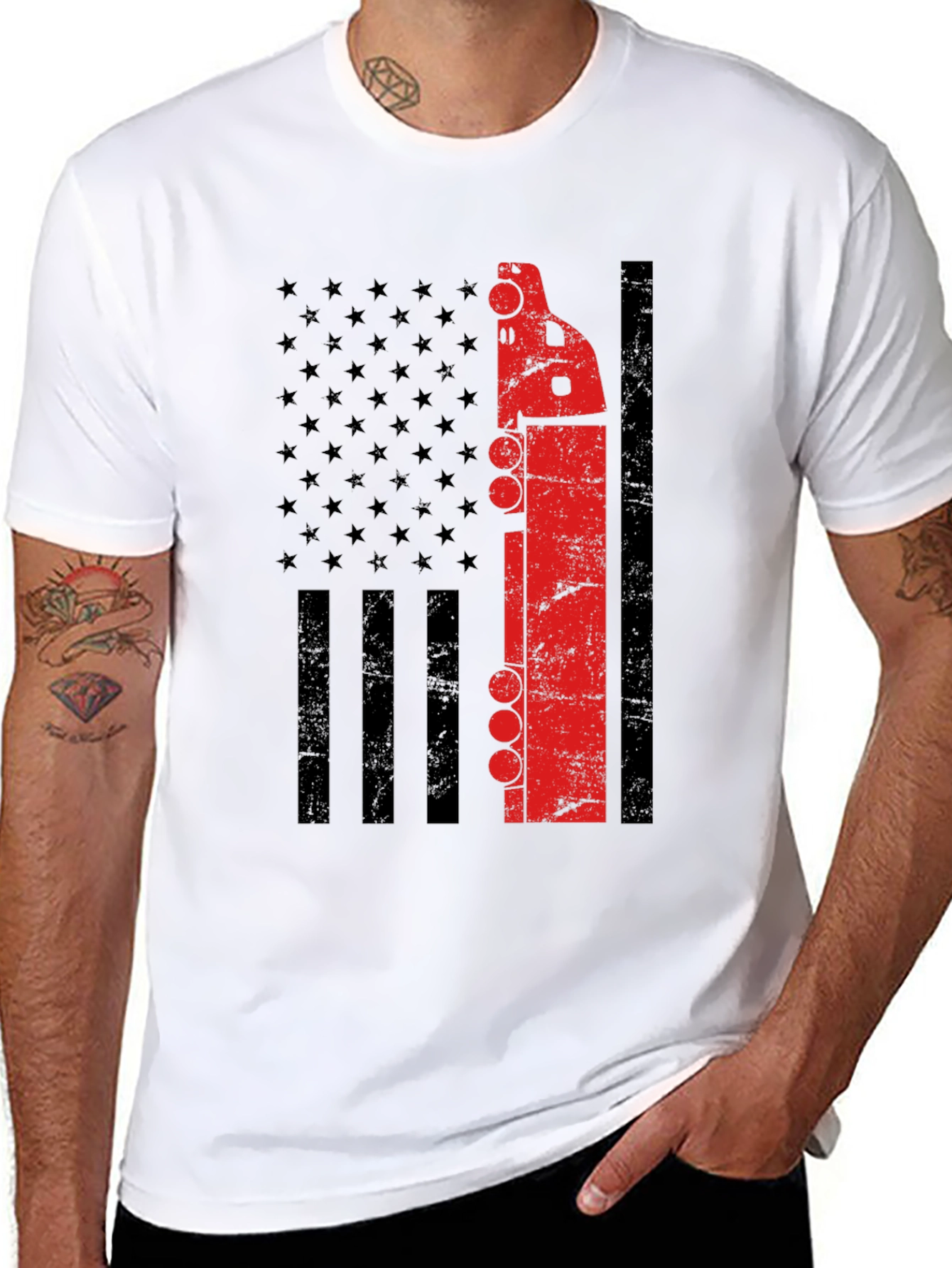 American Flag Trucker T-Shirt