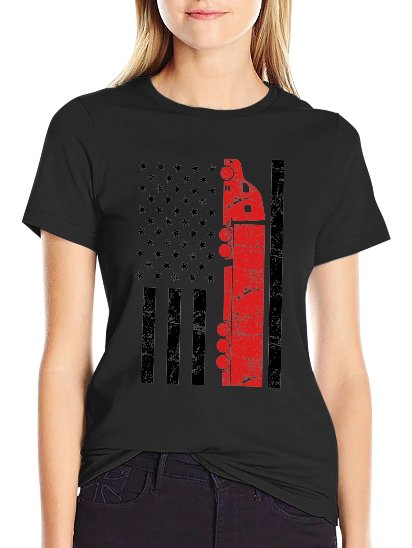 American Flag Trucker T-Shirt