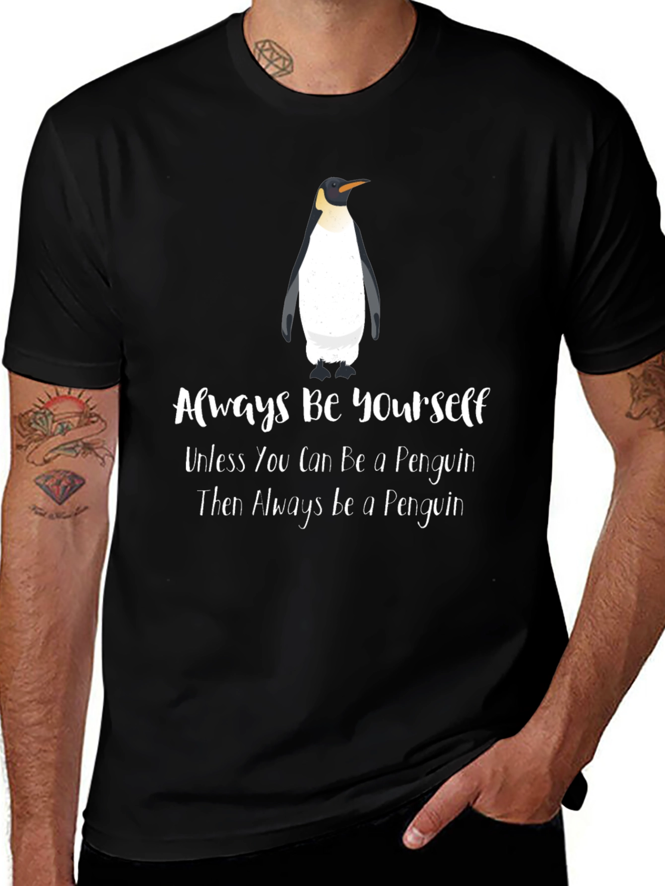 Always Be Yourself Penguin Graphic T-Shirt