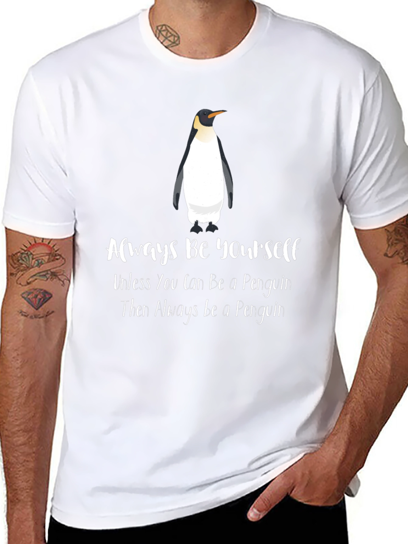 Always Be Yourself Penguin Graphic T-Shirt