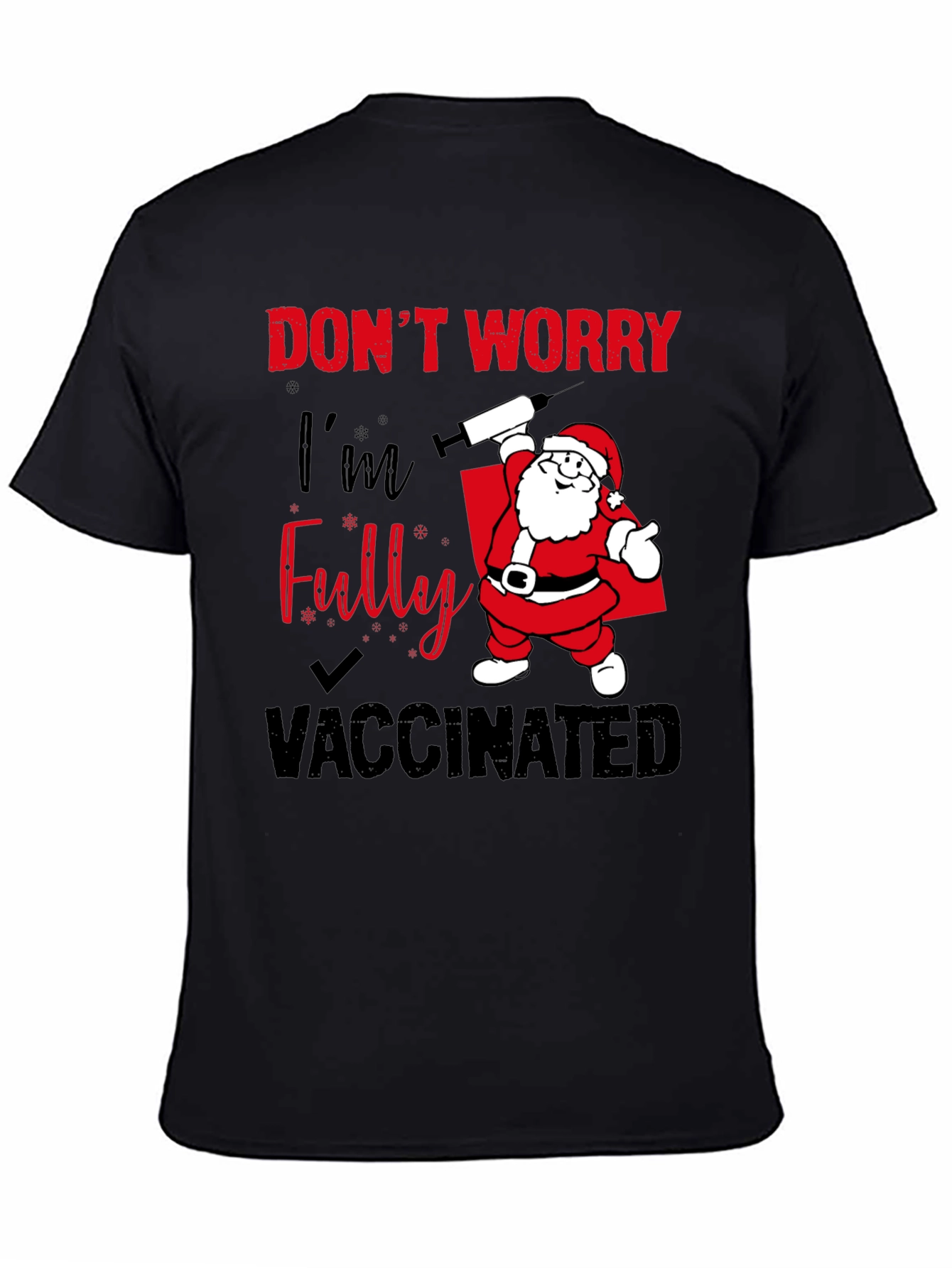 Santa Vaccinated T-Shirt Holiday Festive Tee