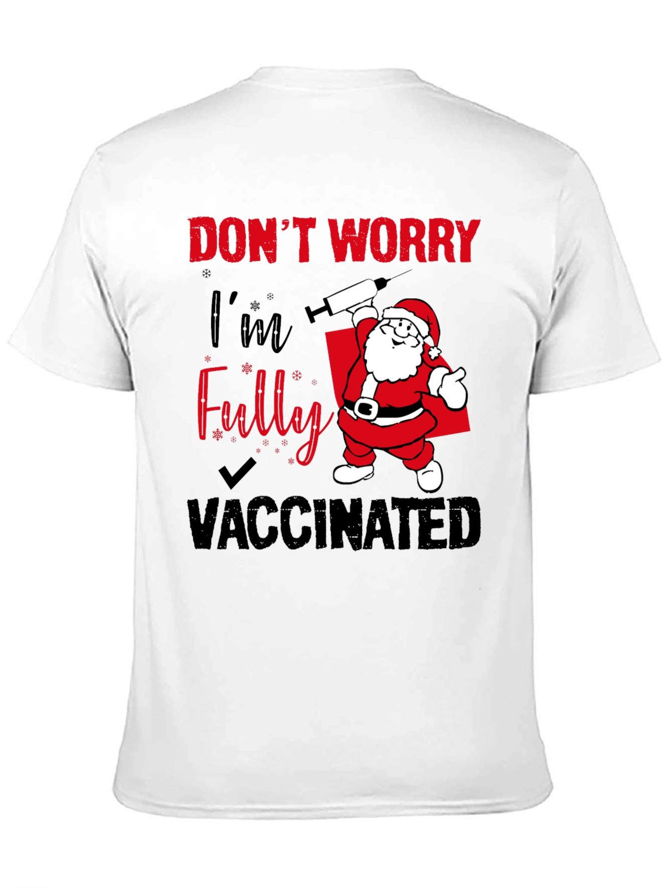Santa Vaccinated T-Shirt Holiday Festive Tee