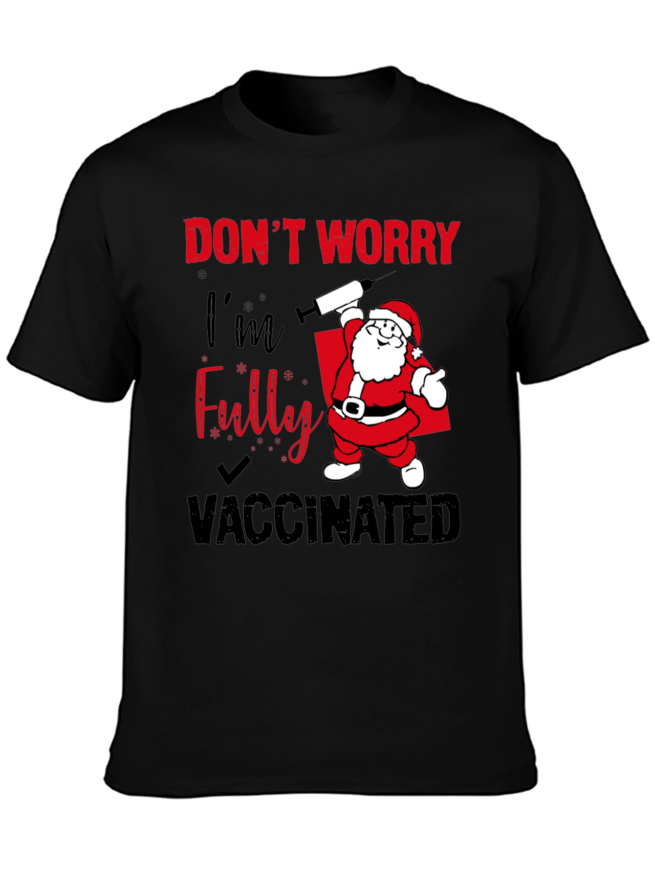 Santa Vaccinated T-Shirt Holiday Festive Tee