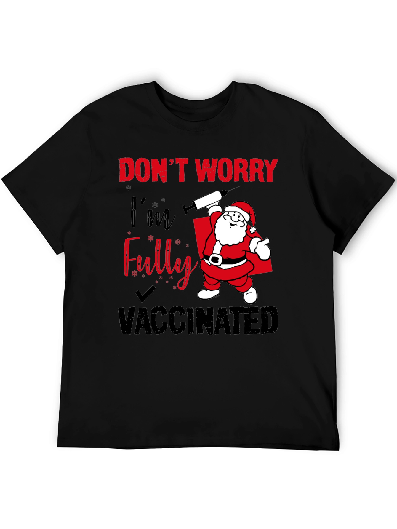 Santa Vaccinated T-Shirt Holiday Festive Tee