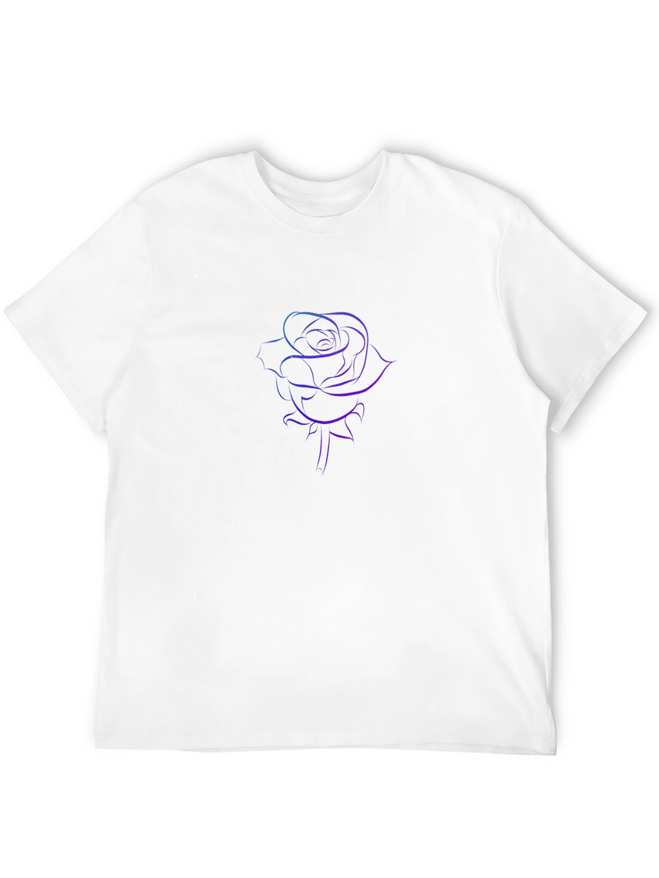Rose Line Art Black Tee