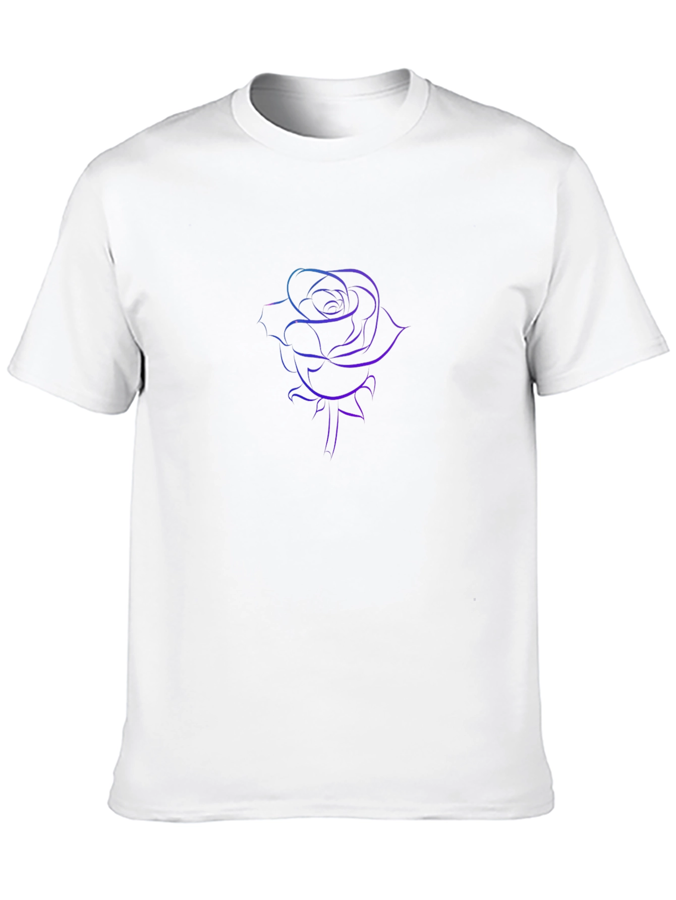 Rose Line Art Black Tee