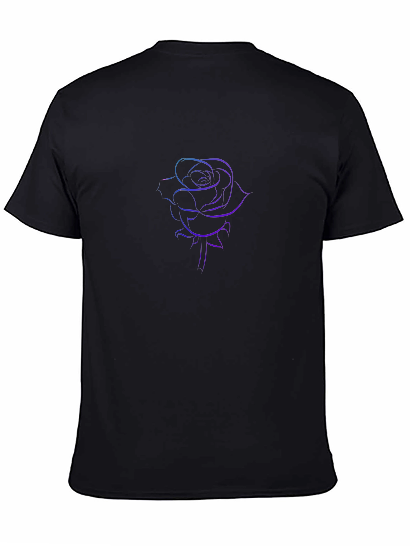 Rose Line Art Black Tee