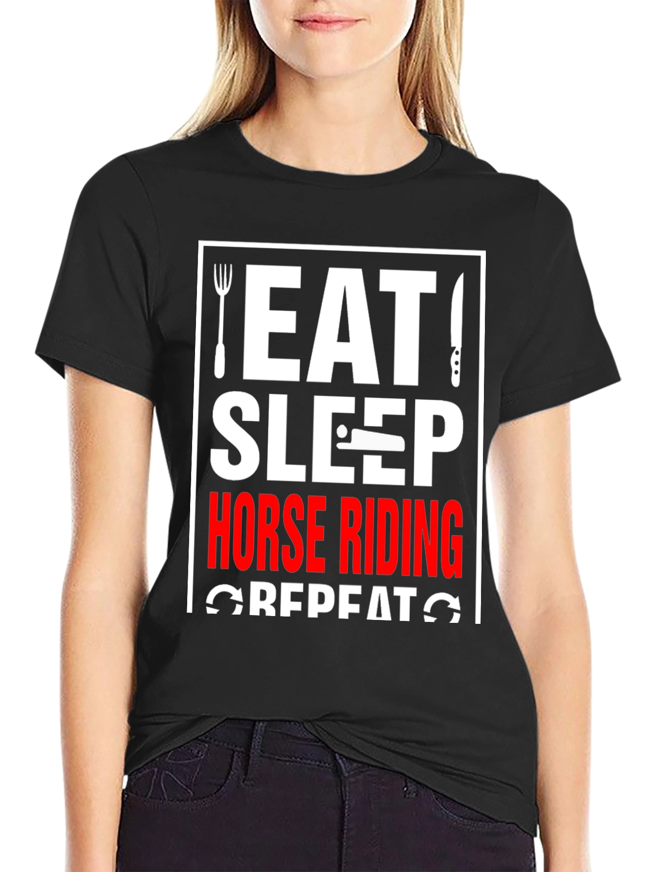 Eat Sleep Horse Riding Repeat T-Shirt