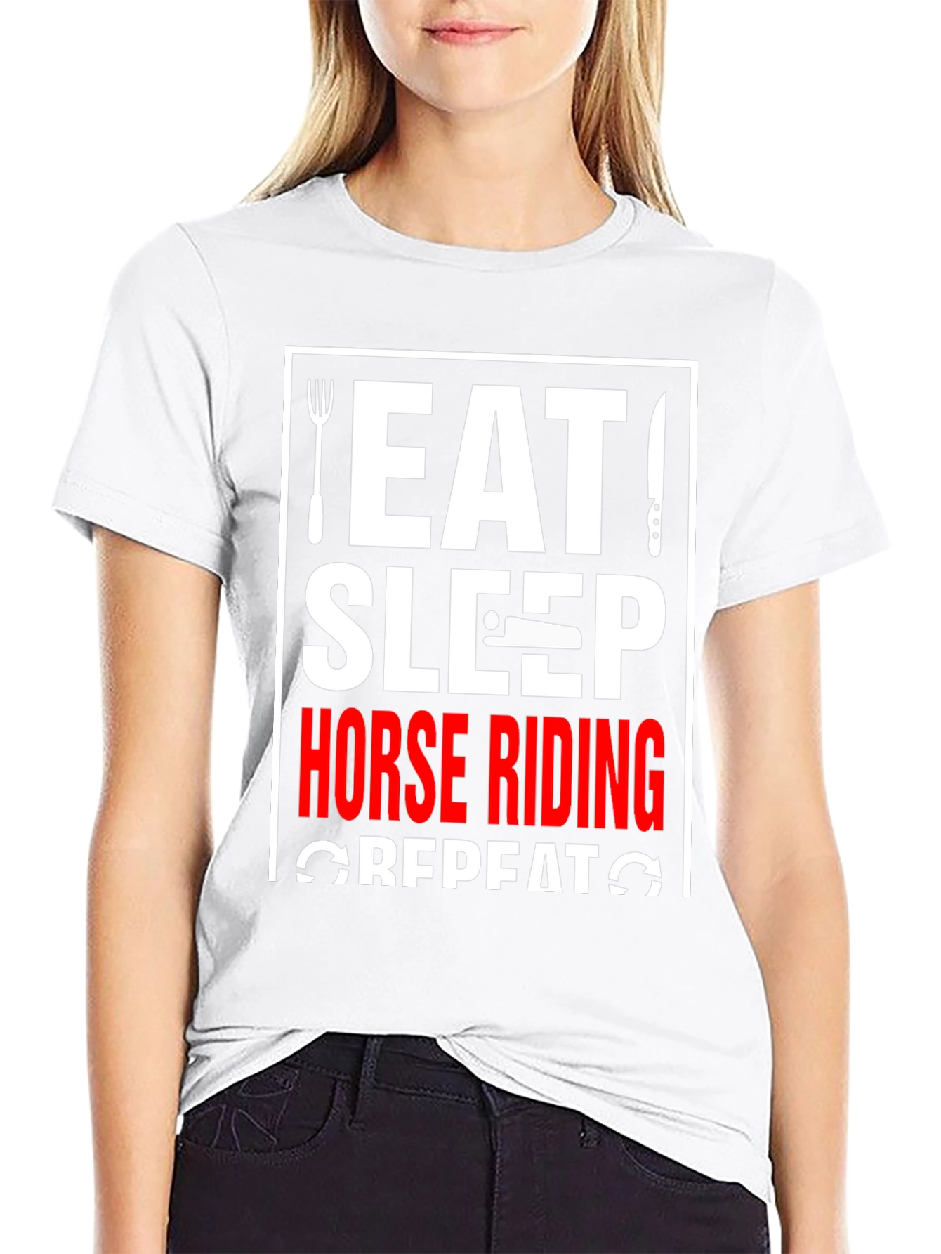 Eat Sleep Horse Riding Repeat T-Shirt