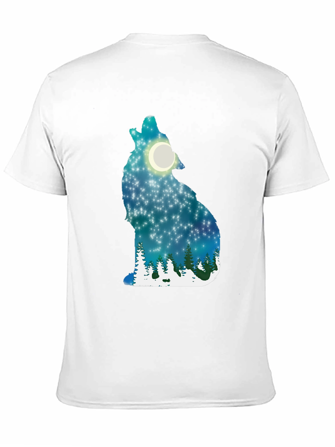 Wolf Moon Night Sky Graphic T-Shirt