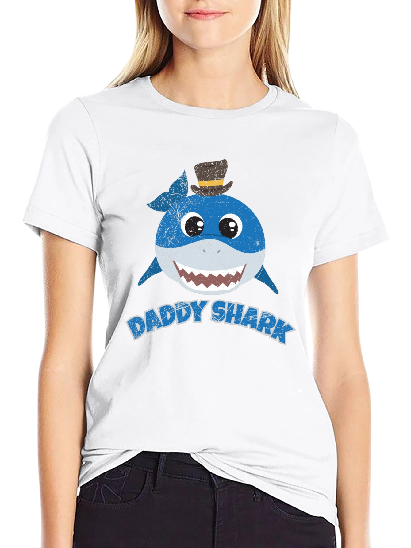 Daddy Shark Graphic Tee - Mens Black T-Shirt