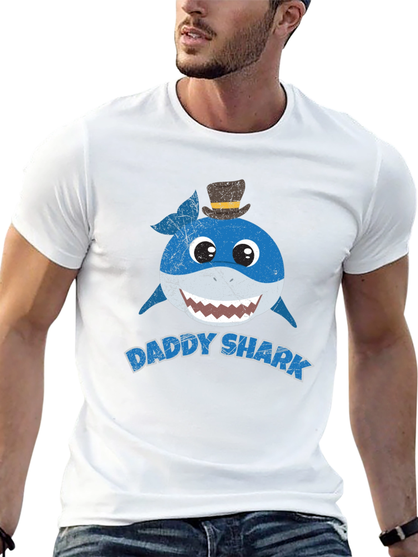 Daddy Shark Graphic Tee - Mens Black T-Shirt