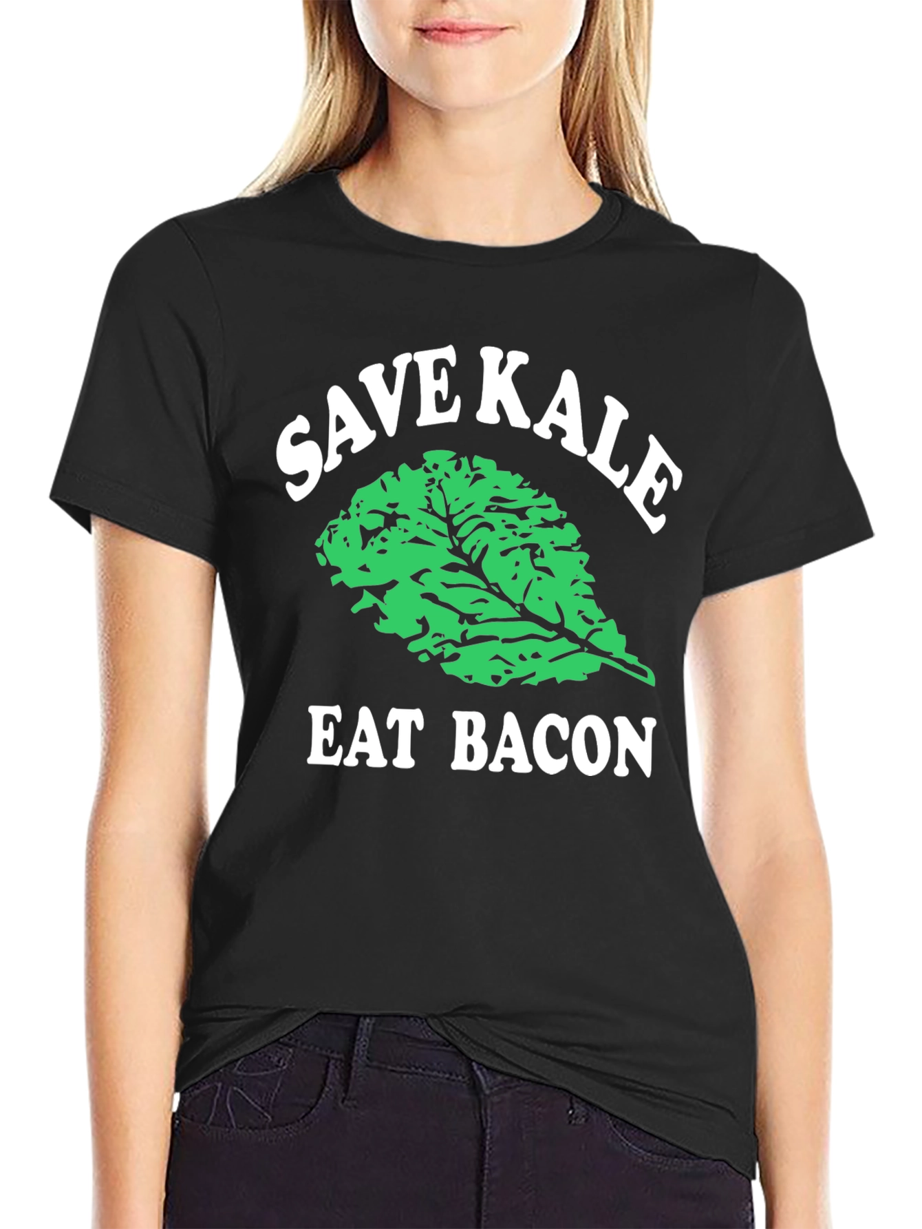 Save Kale Eat Bacon Graphic Tee