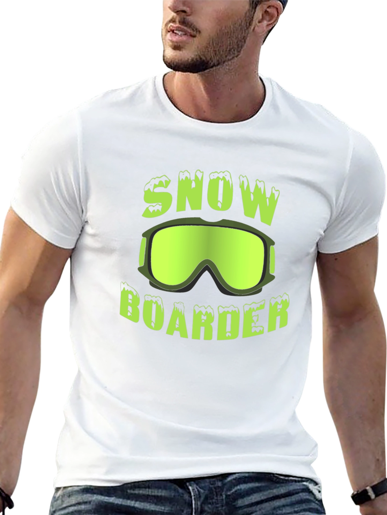 Snow Boarder T-Shirt | Green Graphic Tee