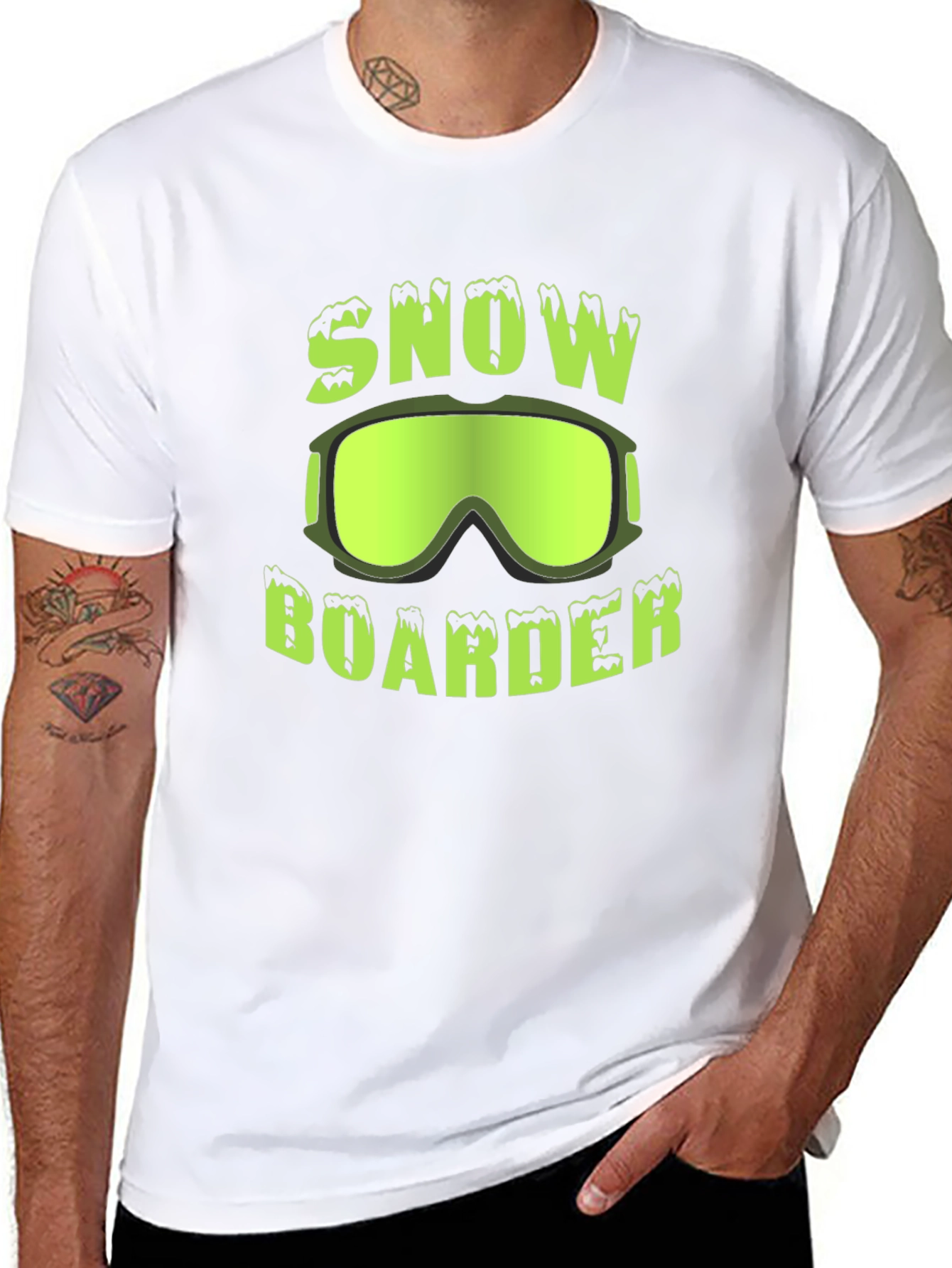 Snow Boarder T-Shirt | Green Graphic Tee