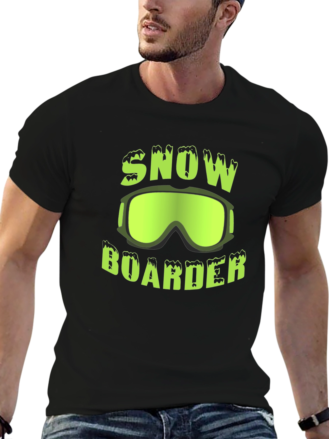Snow Boarder T-Shirt | Green Graphic Tee