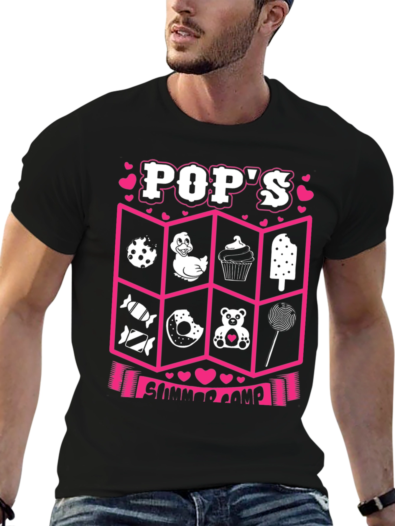 Pops Summer Camp Black T-Shirt