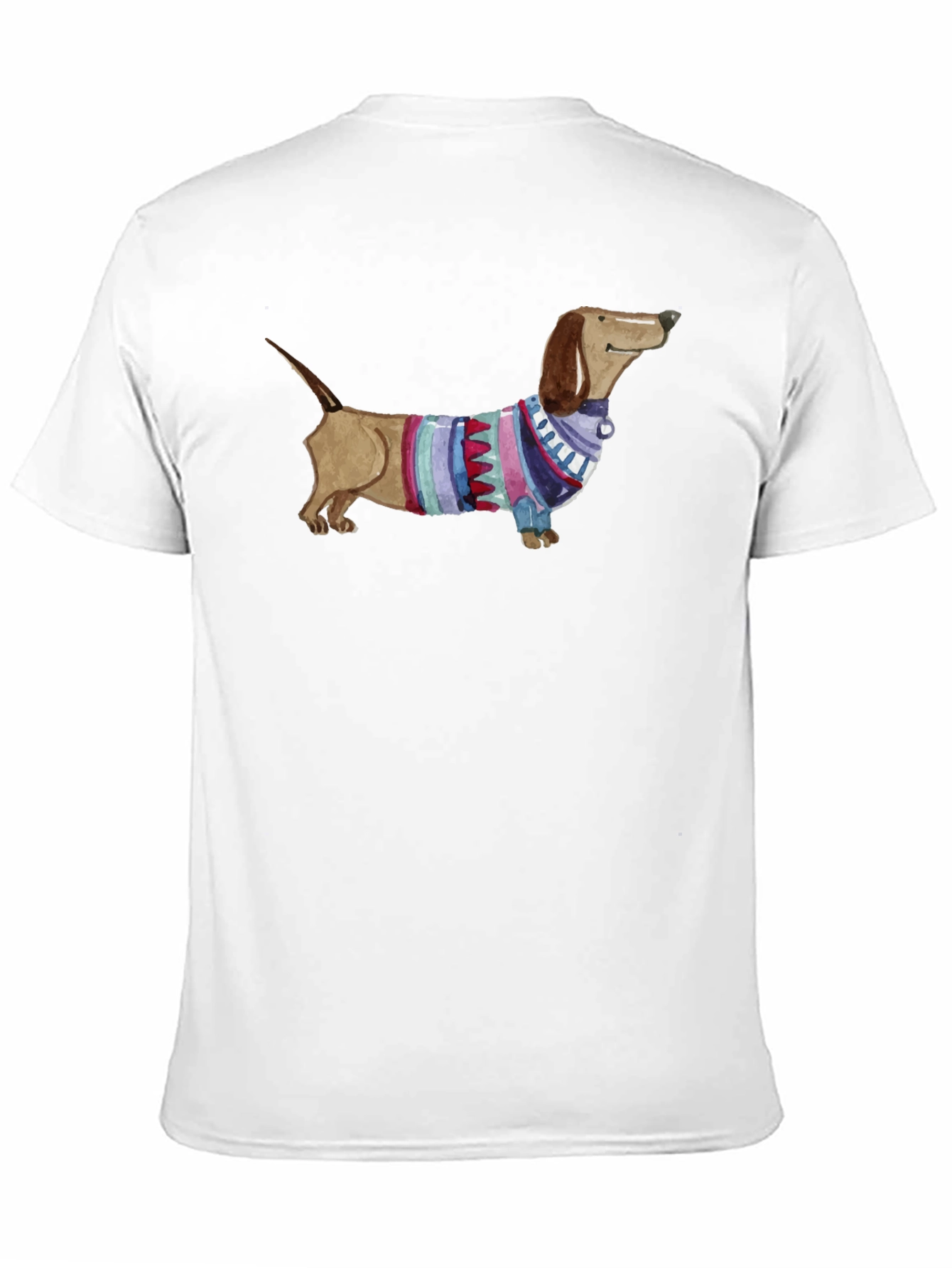 Dachshund in Sweater Graphic Tee - Unisex Black T-Shirt