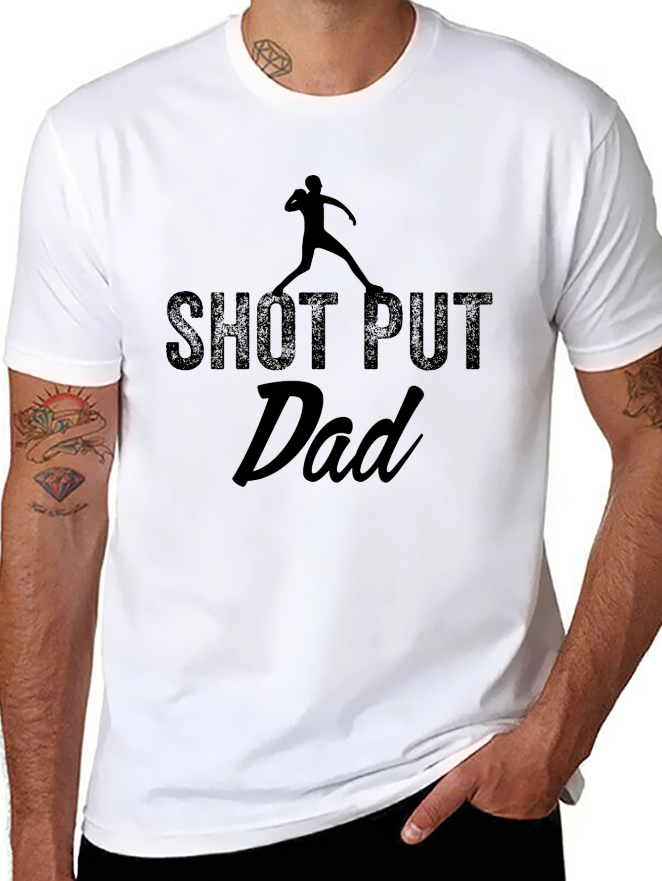 Shot Put Dad T-Shirt - Black Graphic Tee
